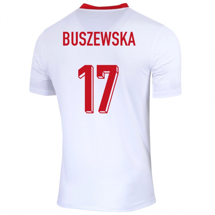 Kinder Polen Zofia Buszewska #17 Weiß Heimtrikot Trikot 24-26 T-Shirt Österreich