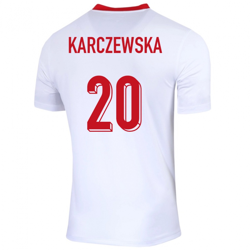 Kinder Polen Nikola Karczewska #20 Weiß Heimtrikot Trikot 24-26 T-Shirt Österreich