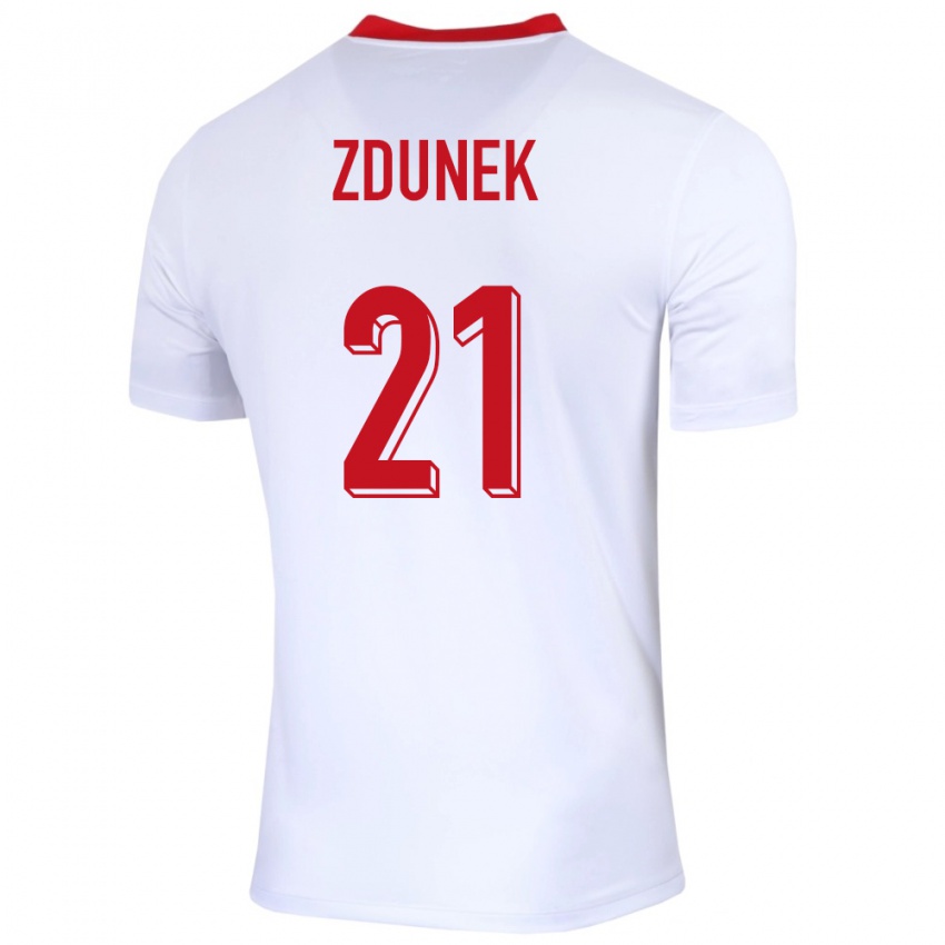 Kinder Polen Emilia Zdunek #21 Weiß Heimtrikot Trikot 24-26 T-Shirt Österreich