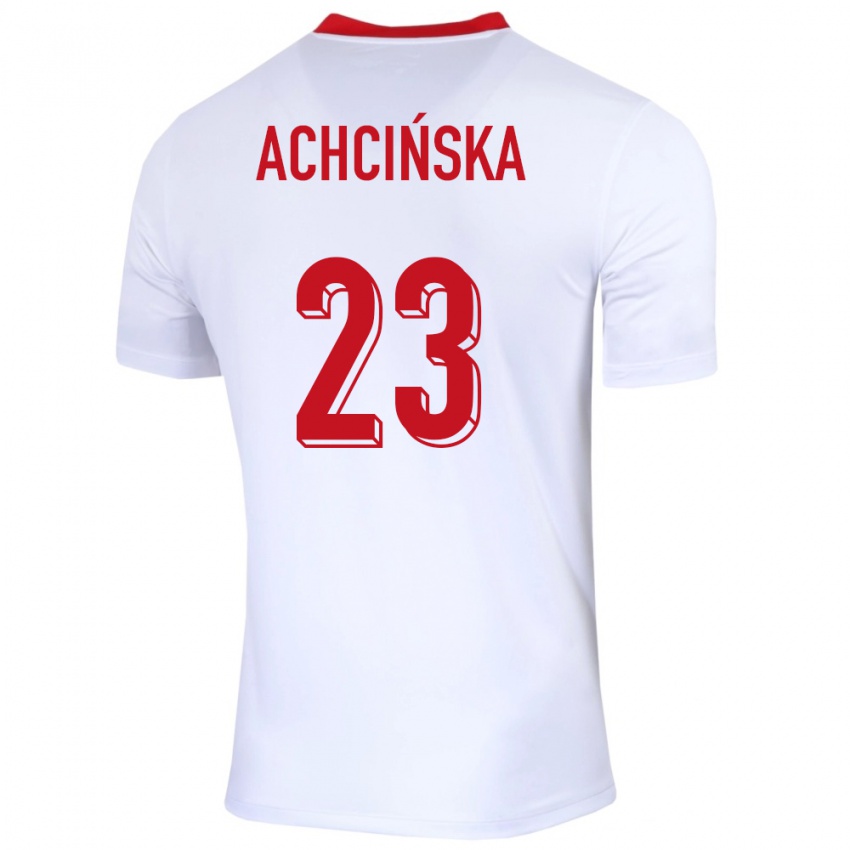 Kinder Polen Adriana Achcinska #23 Weiß Heimtrikot Trikot 24-26 T-Shirt Österreich