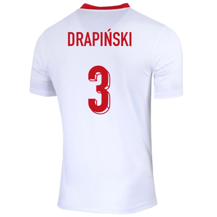 Kinder Polen Igor Drapinski #3 Weiß Heimtrikot Trikot 24-26 T-Shirt Österreich