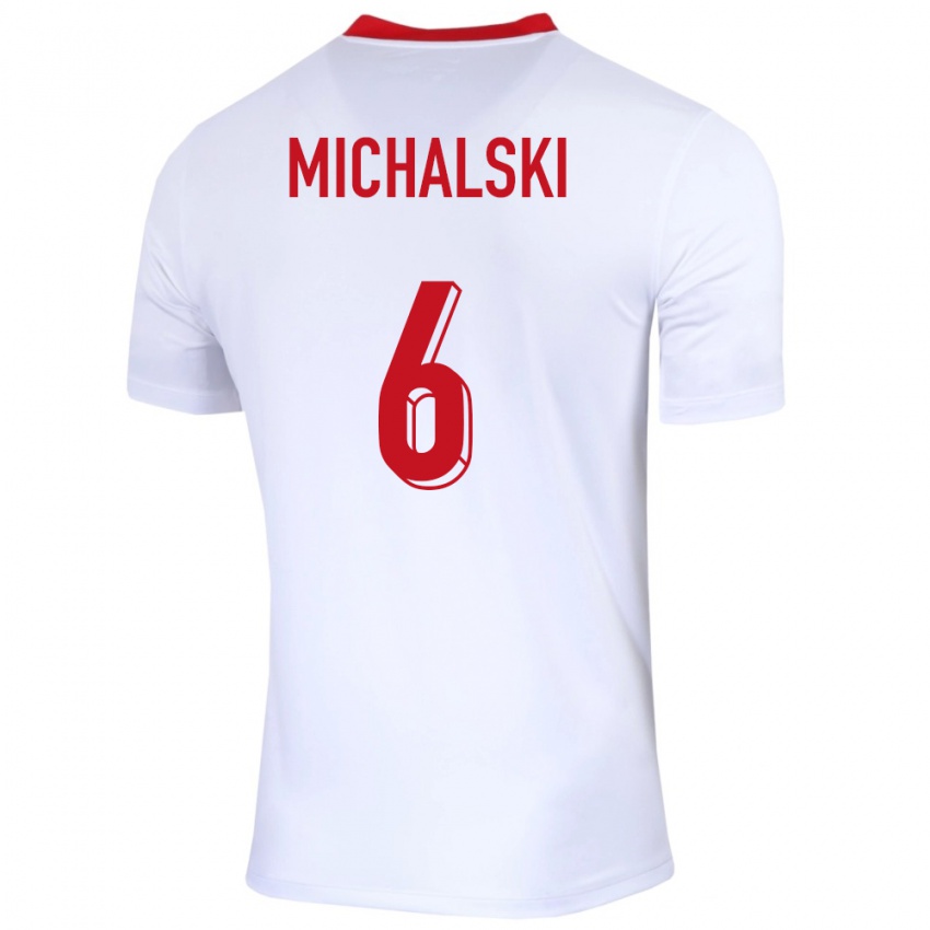 Kinder Polen Szymon Michalski #6 Weiß Heimtrikot Trikot 24-26 T-Shirt Österreich