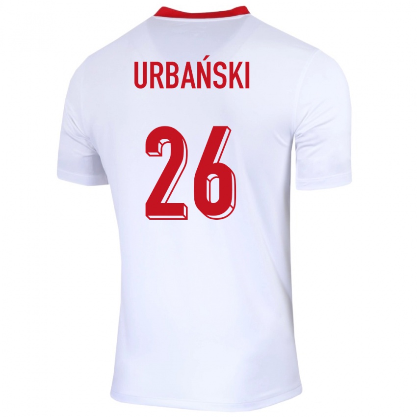 Kinder Polen Kacper Urbanski #26 Weiß Heimtrikot Trikot 24-26 T-Shirt Österreich