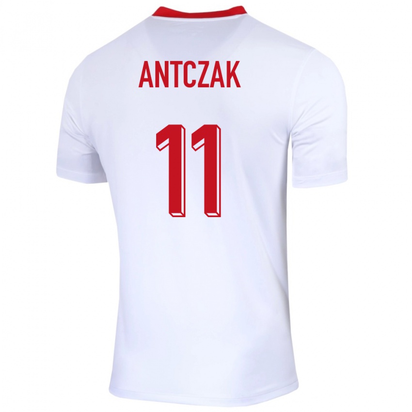 Kinder Polen Jakub Antczak #11 Weiß Heimtrikot Trikot 24-26 T-Shirt Österreich