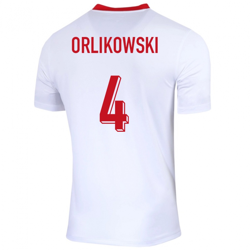 Kinder Polen Igor Orlikowski #4 Weiß Heimtrikot Trikot 24-26 T-Shirt Österreich