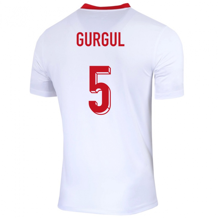 Kinder Polen Michal Gurgul #5 Weiß Heimtrikot Trikot 24-26 T-Shirt Österreich