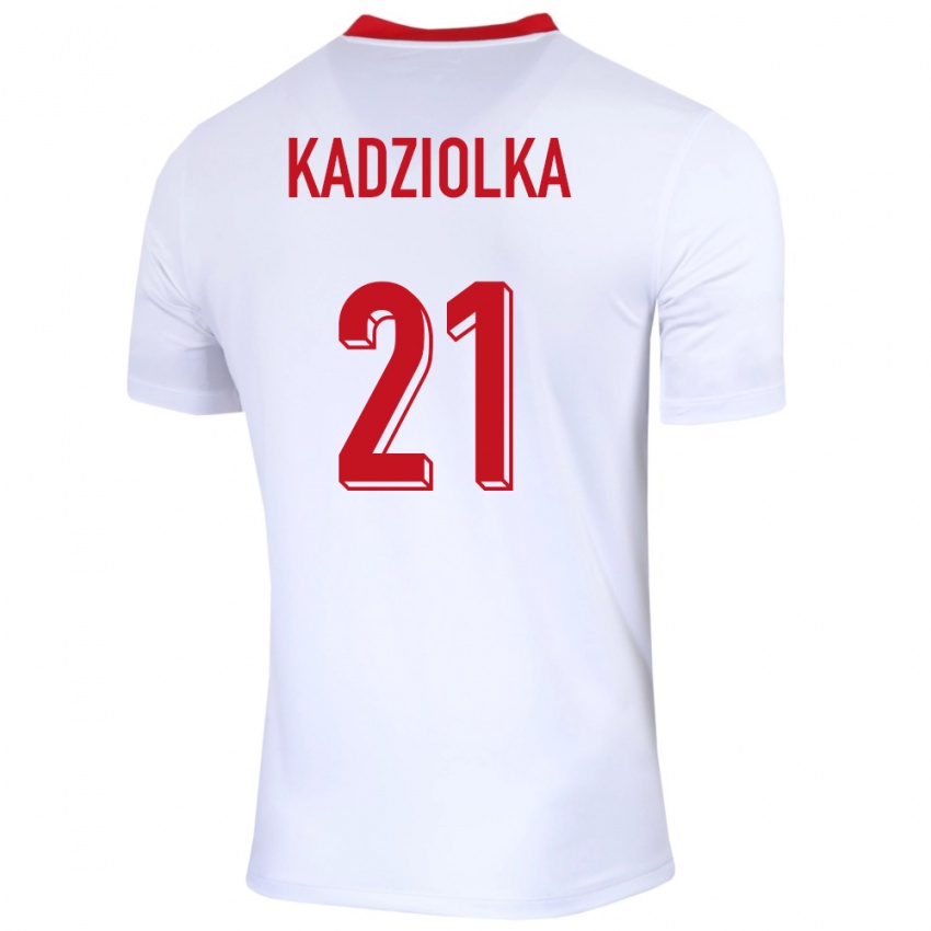 Kinder Polen Szymon Kadziolka #21 Weiß Heimtrikot Trikot 24-26 T-Shirt Österreich