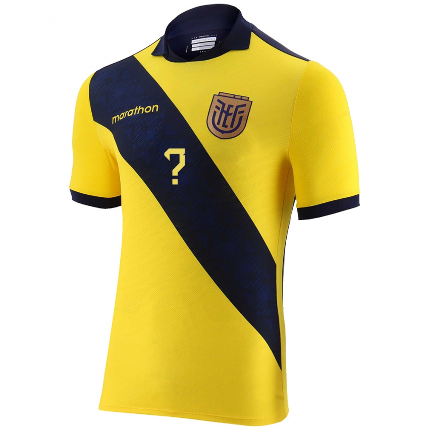 Kinder Ecuador Ihren Namen #0 Gelb Heimtrikot Trikot 24-26 T-Shirt Österreich