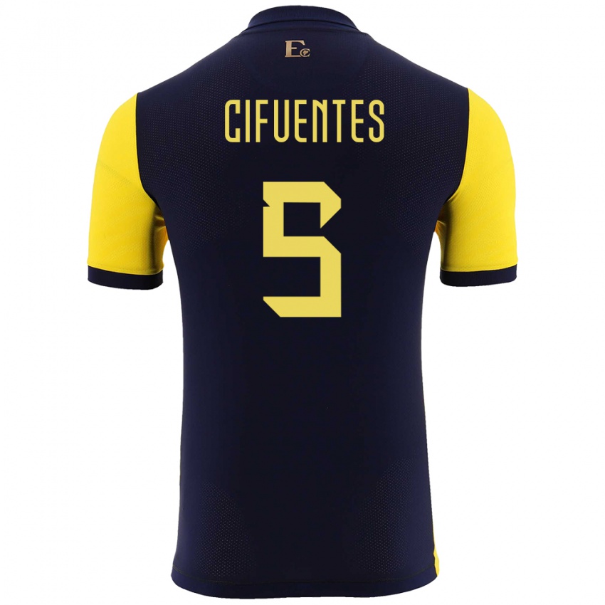 Kinder Ecuador Jose Cifuentes #5 Gelb Heimtrikot Trikot 24-26 T-Shirt Österreich