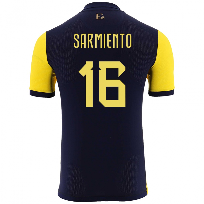 Kinder Ecuador Jeremy Sarmiento #16 Gelb Heimtrikot Trikot 24-26 T-Shirt Österreich