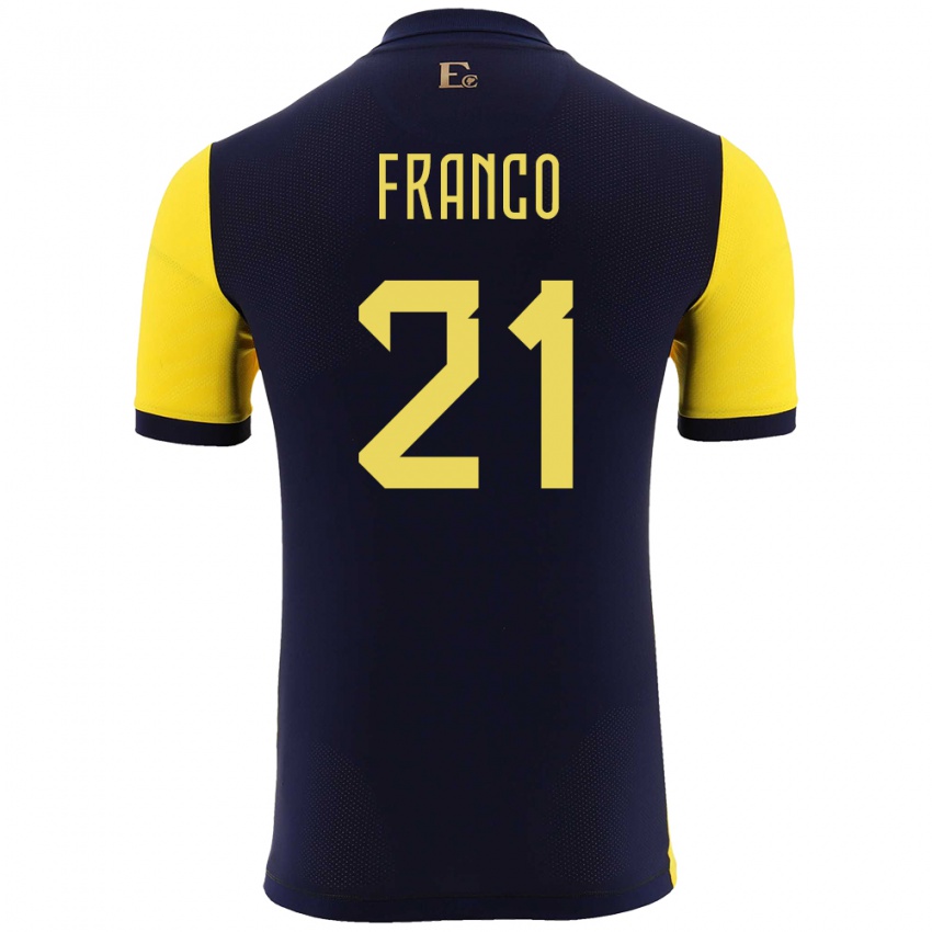 Kinder Ecuador Alan Franco #21 Gelb Heimtrikot Trikot 24-26 T-Shirt Österreich