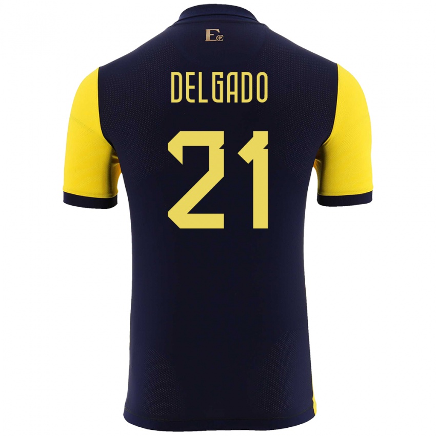 Kinder Ecuador Patrickson Delgado #21 Gelb Heimtrikot Trikot 24-26 T-Shirt Österreich