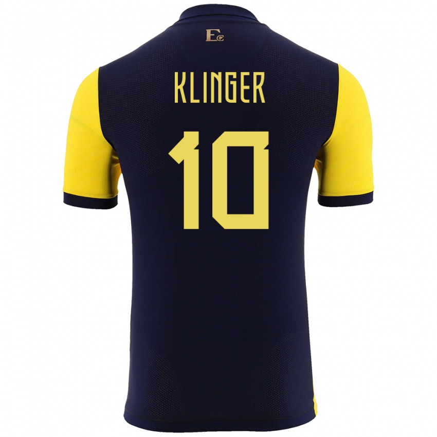 Kinder Ecuador Jose Klinger #10 Gelb Heimtrikot Trikot 24-26 T-Shirt Österreich