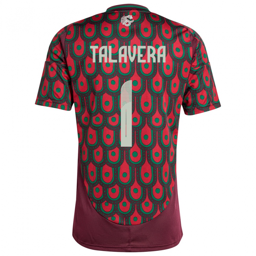 Kinder Mexiko Alfredo Talavera #1 Kastanienbraun Heimtrikot Trikot 24-26 T-Shirt Österreich