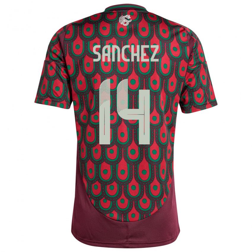 Kinder Mexiko Erick Sanchez #14 Kastanienbraun Heimtrikot Trikot 24-26 T-Shirt Österreich