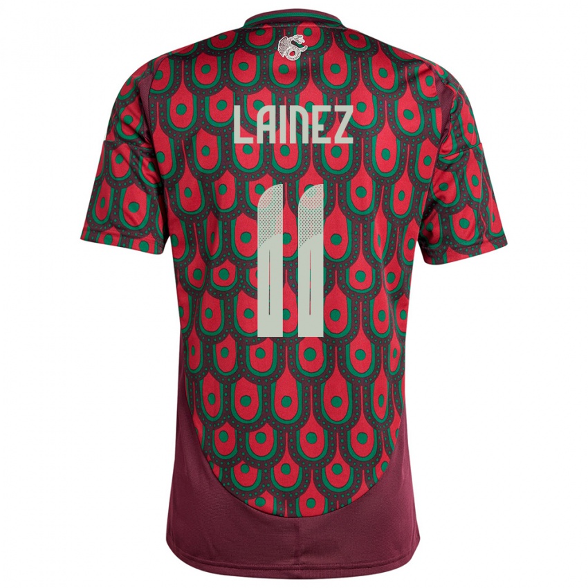 Kinder Mexiko Diego Lainez #11 Kastanienbraun Heimtrikot Trikot 24-26 T-Shirt Österreich