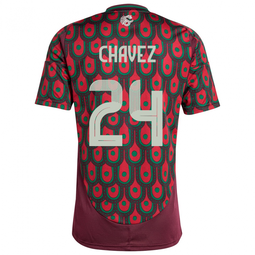 Kinder Mexiko Luis Chavez #24 Kastanienbraun Heimtrikot Trikot 24-26 T-Shirt Österreich