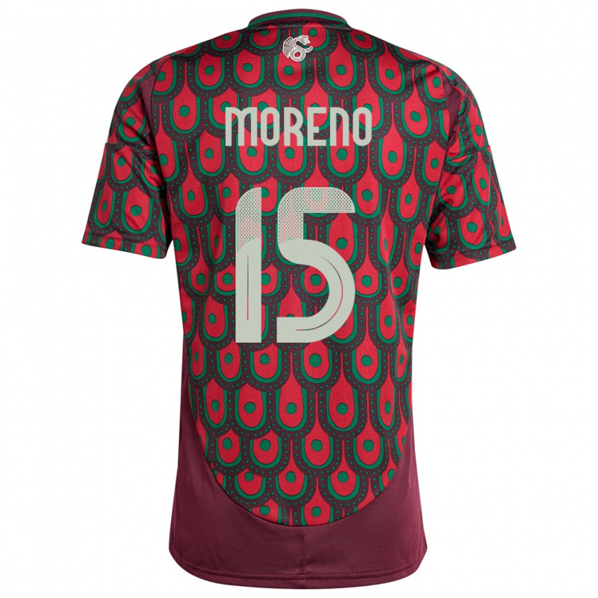 Kinder Mexiko Hector Moreno #15 Kastanienbraun Heimtrikot Trikot 24-26 T-Shirt Österreich