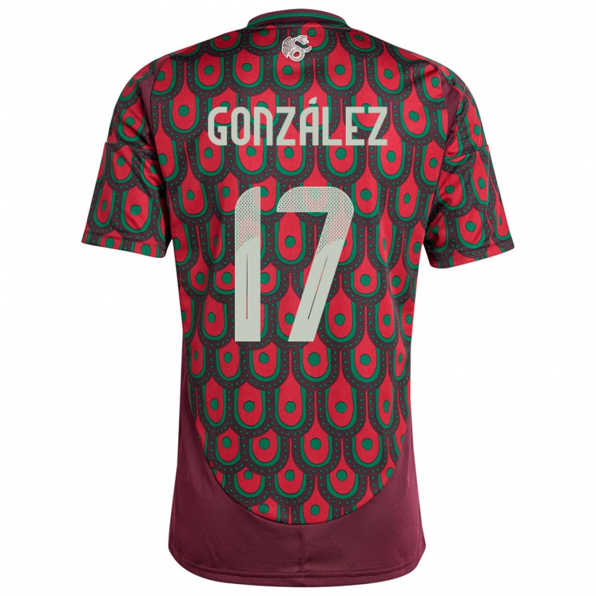 Kinder Mexiko Alison Gonzalez #17 Kastanienbraun Heimtrikot Trikot 24-26 T-Shirt Österreich