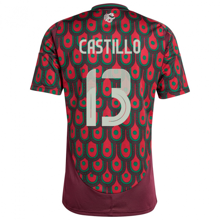 Kinder Mexiko Jose Castillo #13 Kastanienbraun Heimtrikot Trikot 24-26 T-Shirt Österreich