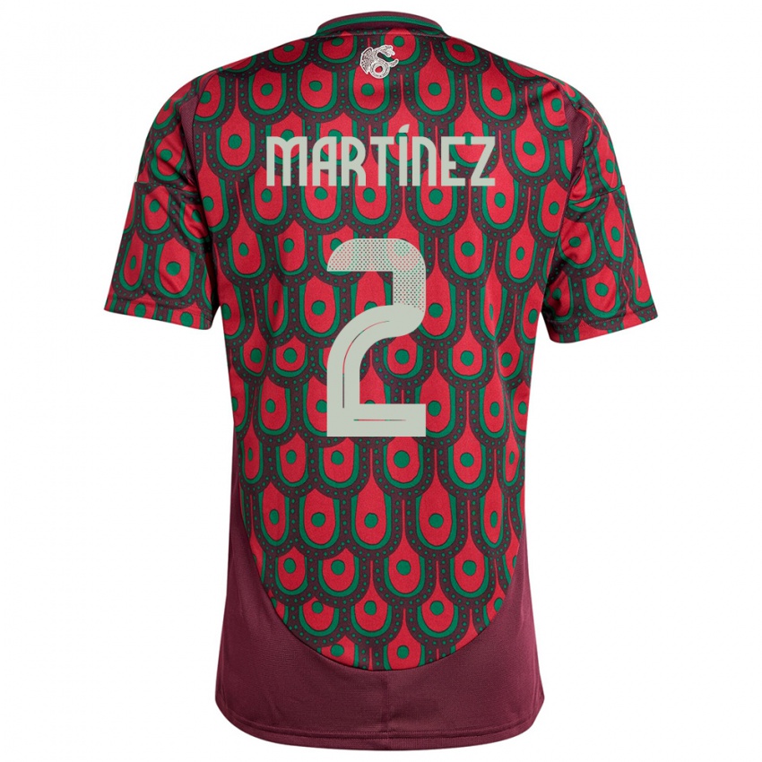 Kinder Mexiko Emilio Martinez #2 Kastanienbraun Heimtrikot Trikot 24-26 T-Shirt Österreich