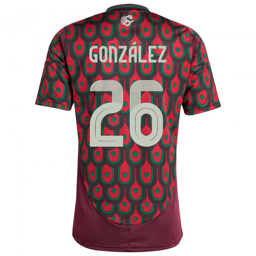 Kinder Mexiko Bryan Gonzalez #26 Kastanienbraun Heimtrikot Trikot 24-26 T-Shirt Österreich