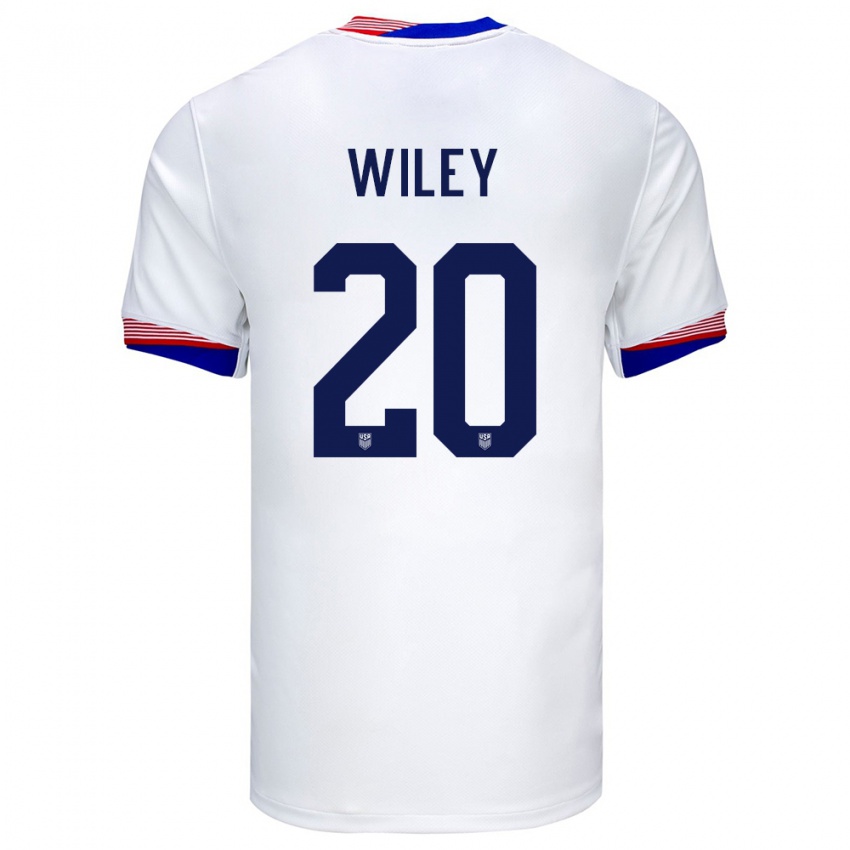 Kinder Vereinigte Staaten Caleb Wiley #20 Weiß Heimtrikot Trikot 24-26 T-Shirt Österreich