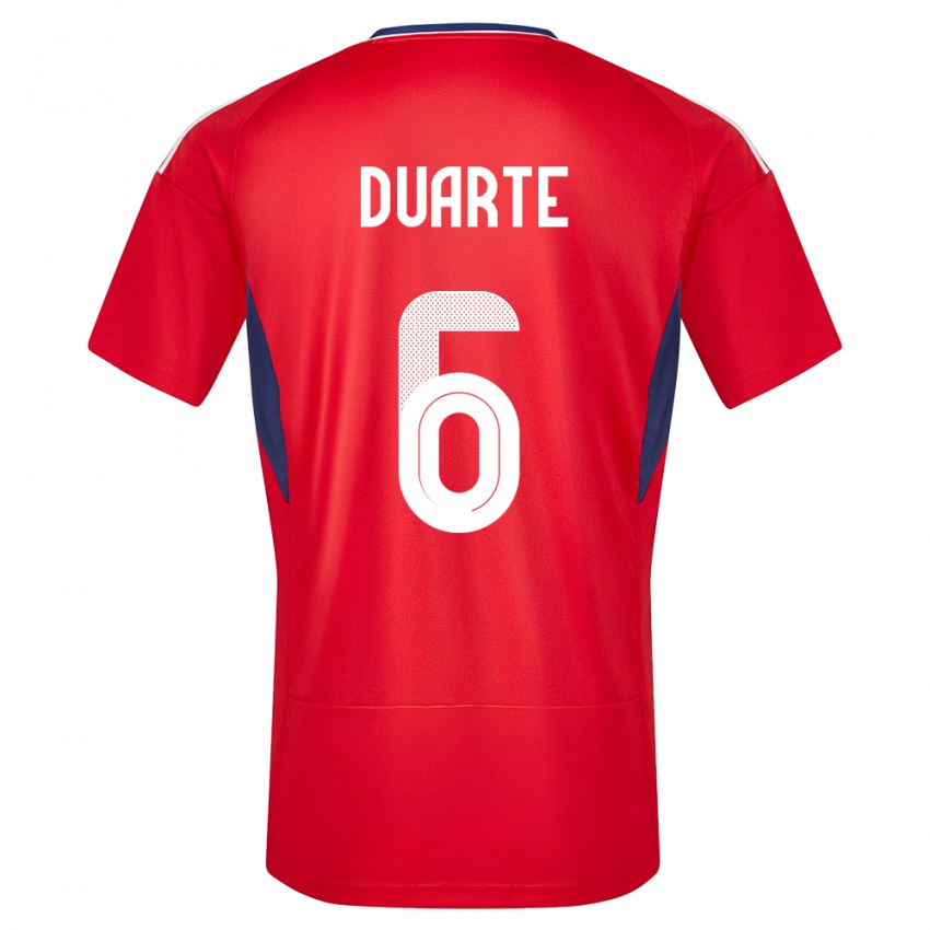 Kinder Costa Rica Oscar Duarte #6 Rot Heimtrikot Trikot 24-26 T-Shirt Österreich