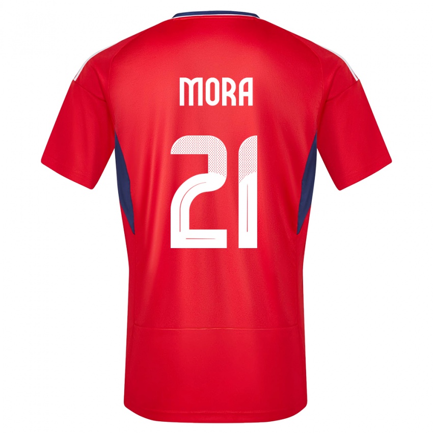 Kinder Costa Rica Carlos Mora #21 Rot Heimtrikot Trikot 24-26 T-Shirt Österreich