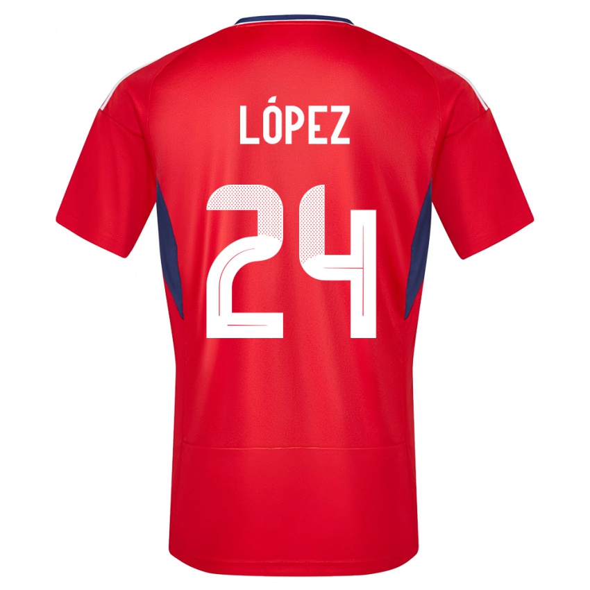 Kinder Costa Rica Douglas Lopez #24 Rot Heimtrikot Trikot 24-26 T-Shirt Österreich