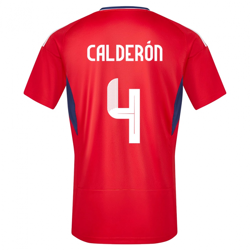 Kinder Costa Rica Brandon Calderon #4 Rot Heimtrikot Trikot 24-26 T-Shirt Österreich