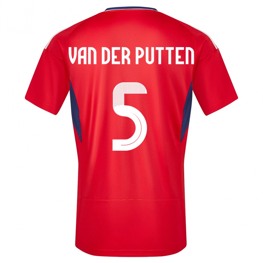 Kinder Costa Rica Santiago Van Der Putten #5 Rot Heimtrikot Trikot 24-26 T-Shirt Österreich