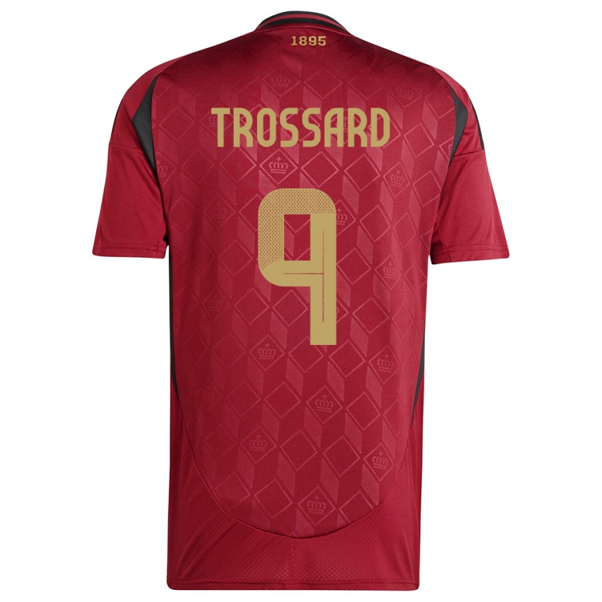 Kinder Belgien Leandro Trossard #9 Burgund Heimtrikot Trikot 24-26 T-Shirt Österreich