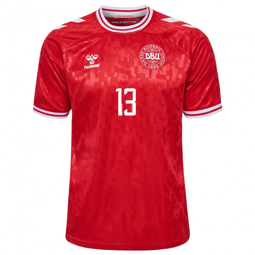 Kinder Dänemark Oliver Provstgaard #13 Rot Heimtrikot Trikot 24-26 T-Shirt Österreich