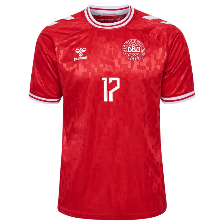 Kinder Dänemark Jens Stryger Larsen #17 Rot Heimtrikot Trikot 24-26 T-Shirt Österreich