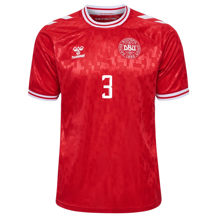 Kinder Dänemark Pontus Texel #3 Rot Heimtrikot Trikot 24-26 T-Shirt Österreich