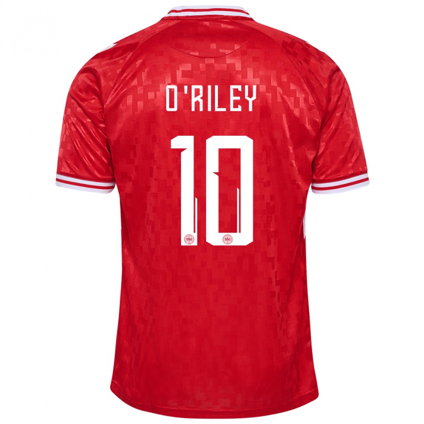 Kinder Dänemark Matt O Riley #10 Rot Heimtrikot Trikot 24-26 T-Shirt Österreich