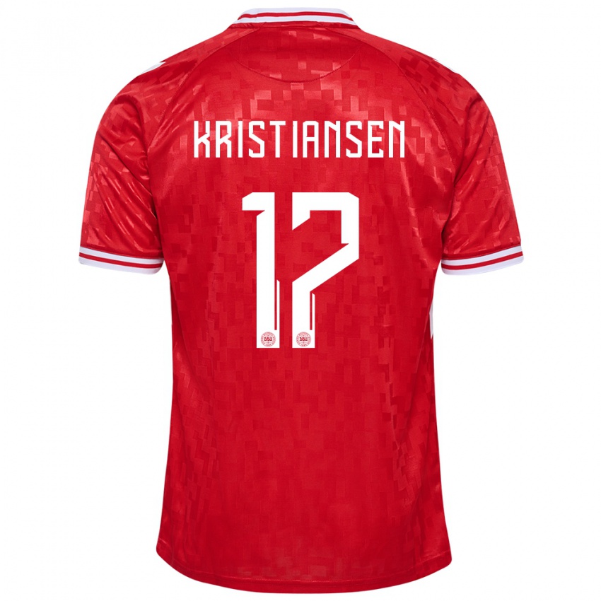 Kinder Dänemark Victor Kristiansen #17 Rot Heimtrikot Trikot 24-26 T-Shirt Österreich