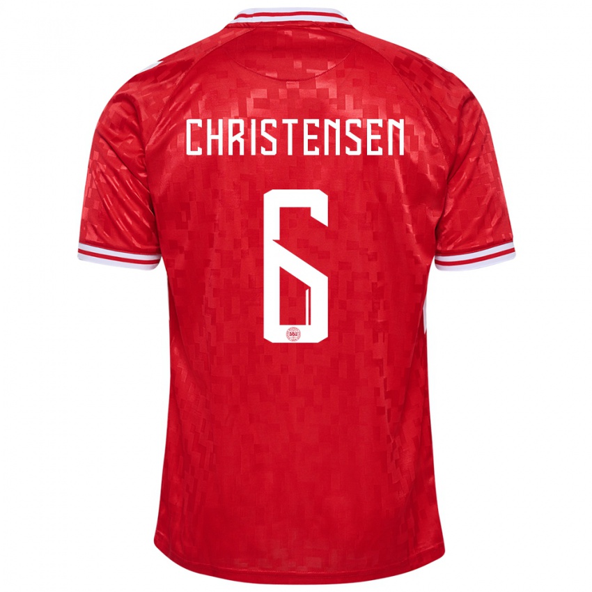 Kinder Dänemark Andreas Christensen #6 Rot Heimtrikot Trikot 24-26 T-Shirt Österreich