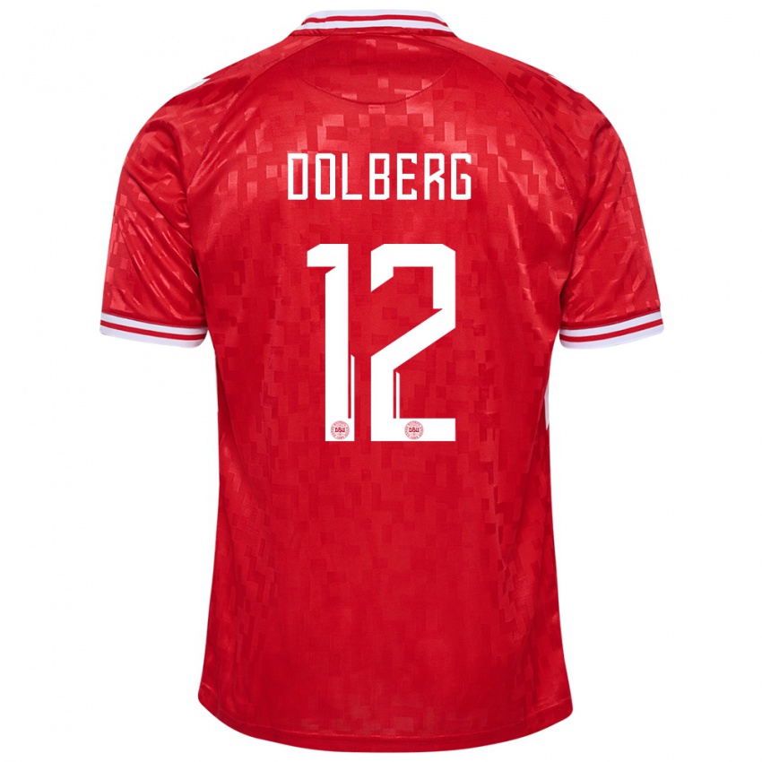 Kinder Dänemark Kasper Dolberg #12 Rot Heimtrikot Trikot 24-26 T-Shirt Österreich