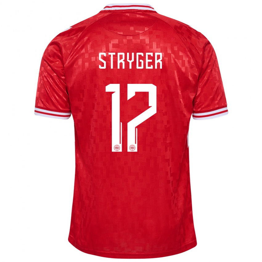 Kinder Dänemark Jens Stryger Larsen #17 Rot Heimtrikot Trikot 24-26 T-Shirt Österreich