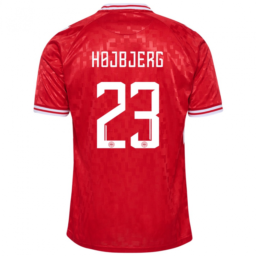 Kinder Dänemark Pierre Emile Hojbjerg #23 Rot Heimtrikot Trikot 24-26 T-Shirt Österreich