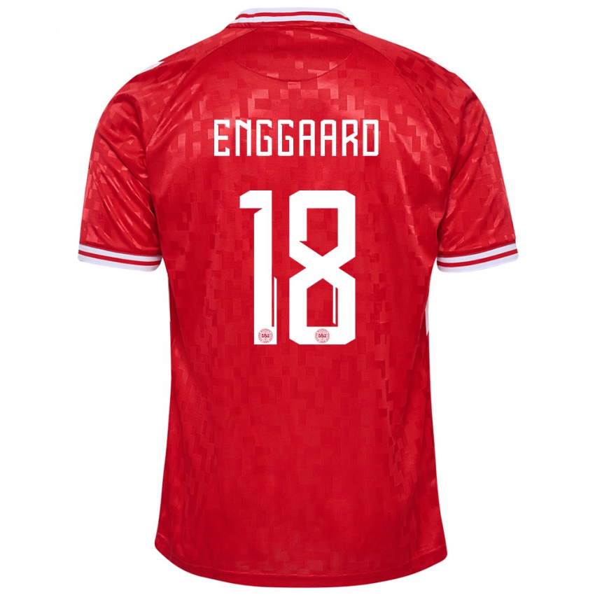 Kinder Dänemark Mads Enggaard #18 Rot Heimtrikot Trikot 24-26 T-Shirt Österreich