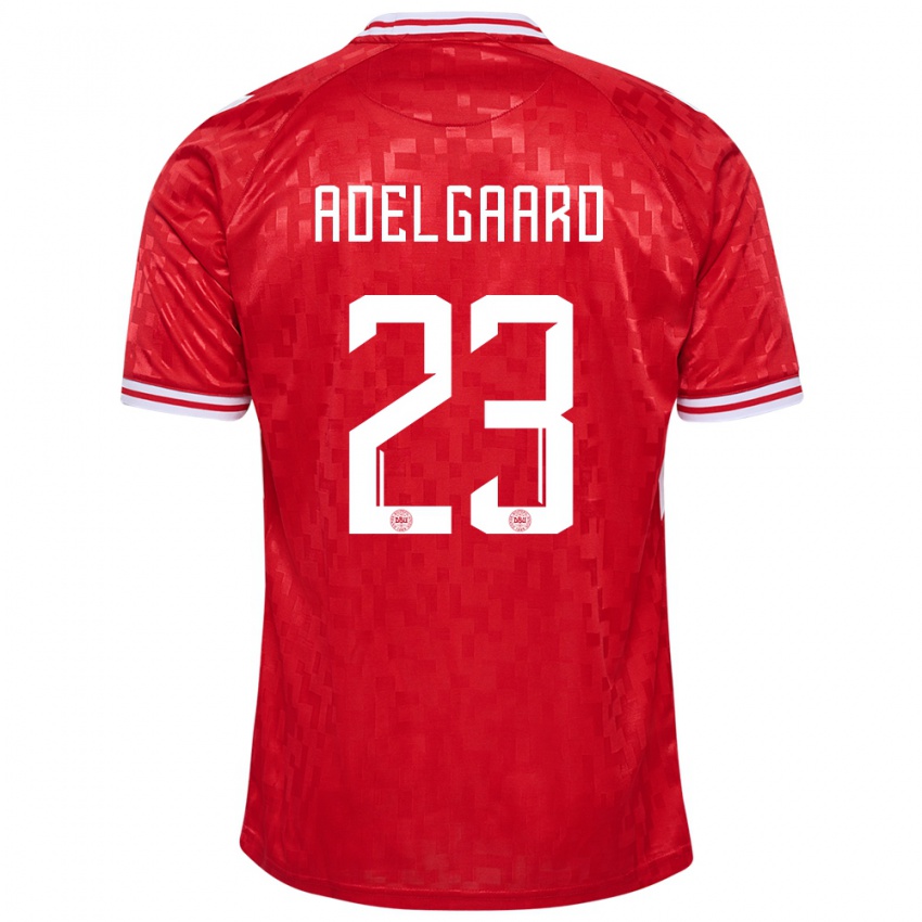 Kinder Dänemark Aske Adelgaard #23 Rot Heimtrikot Trikot 24-26 T-Shirt Österreich