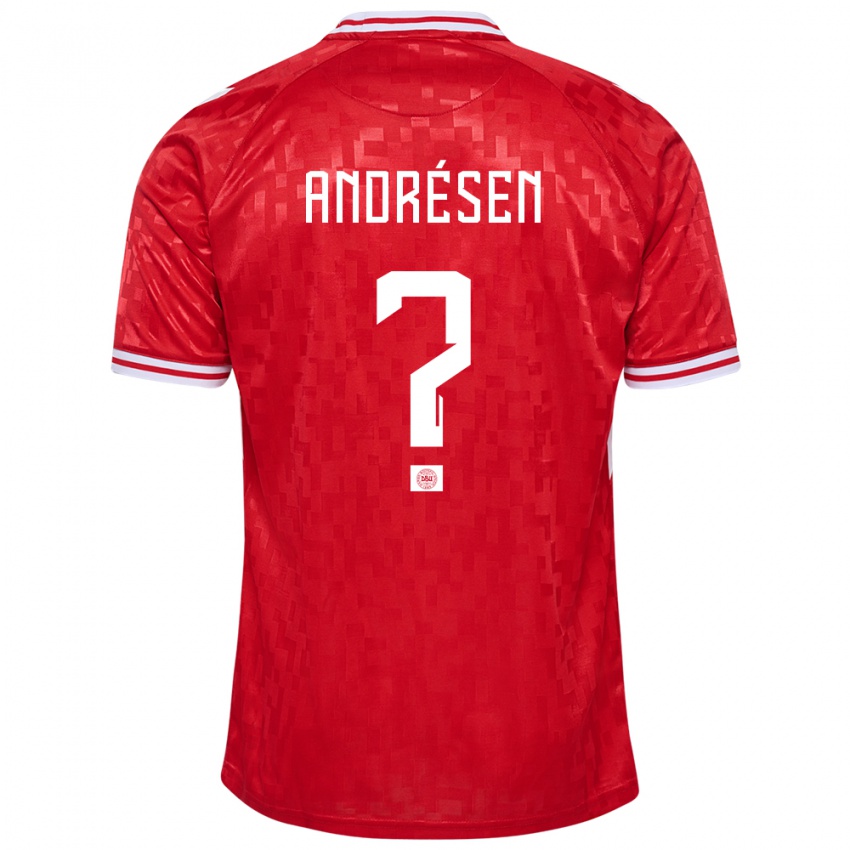 Kinder Dänemark Aske Andrésen #0 Rot Heimtrikot Trikot 24-26 T-Shirt Österreich