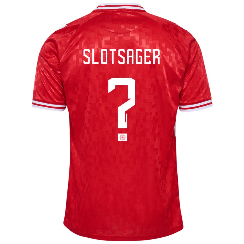 Kinder Dänemark Tobias Slotsager #0 Rot Heimtrikot Trikot 24-26 T-Shirt Österreich