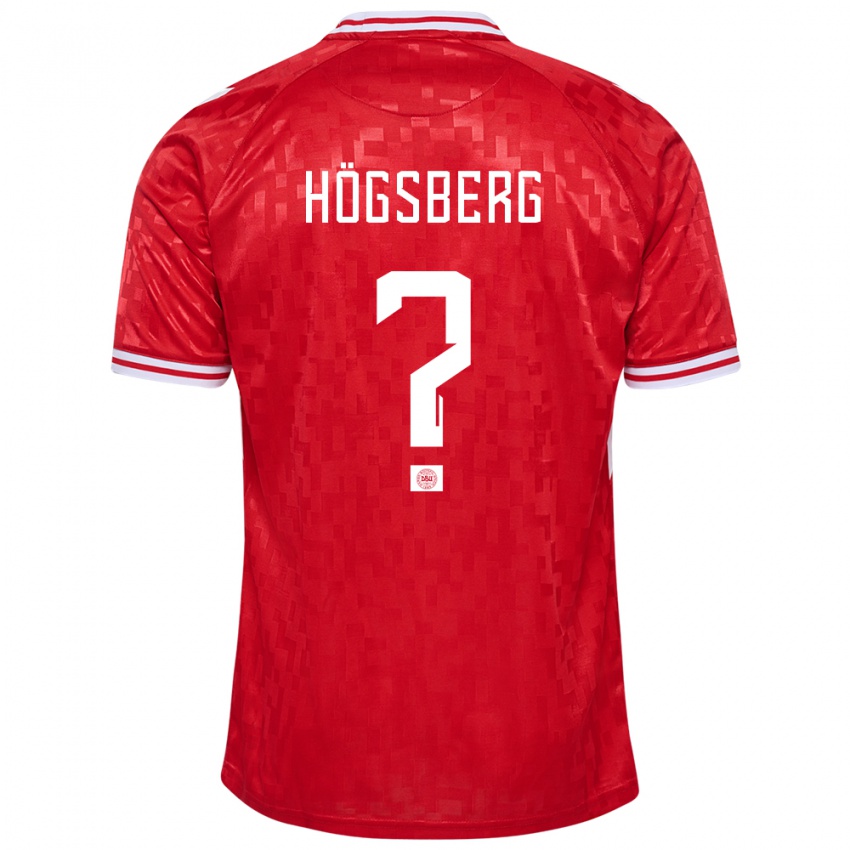 Kinder Dänemark Lucas Högsberg #0 Rot Heimtrikot Trikot 24-26 T-Shirt Österreich