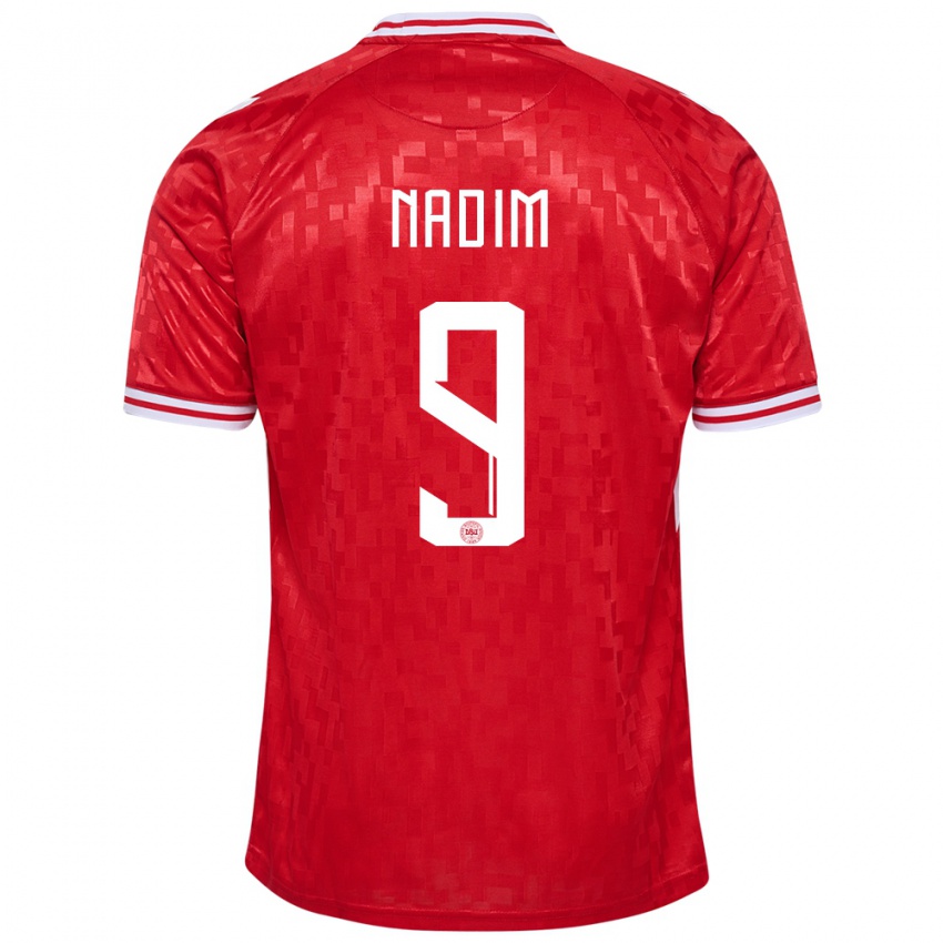 Kinder Dänemark Nadia Nadim #9 Rot Heimtrikot Trikot 24-26 T-Shirt Österreich