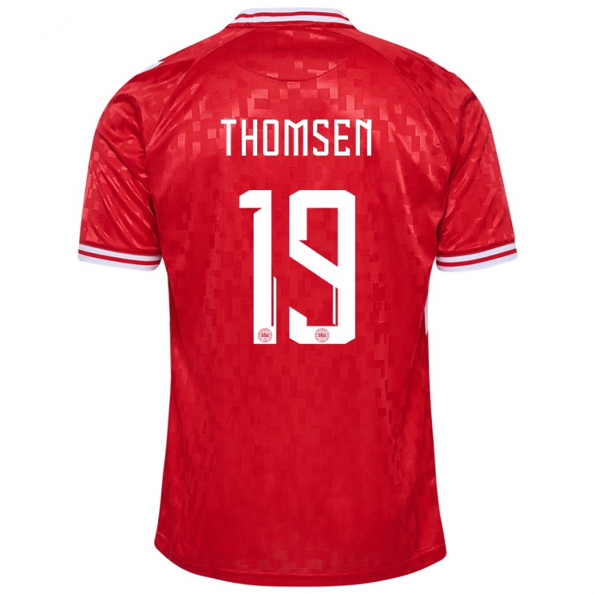 Kinder Dänemark Janni Thomsen #19 Rot Heimtrikot Trikot 24-26 T-Shirt Österreich