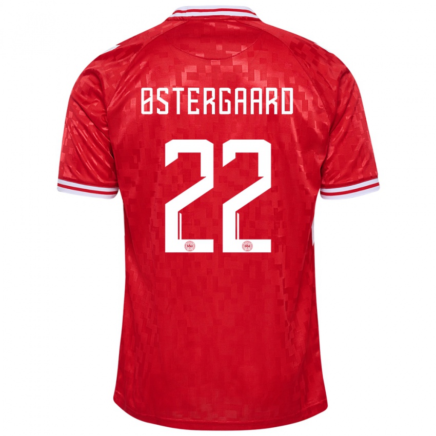 Kinder Dänemark Maja Bay Ostergaard #22 Rot Heimtrikot Trikot 24-26 T-Shirt Österreich